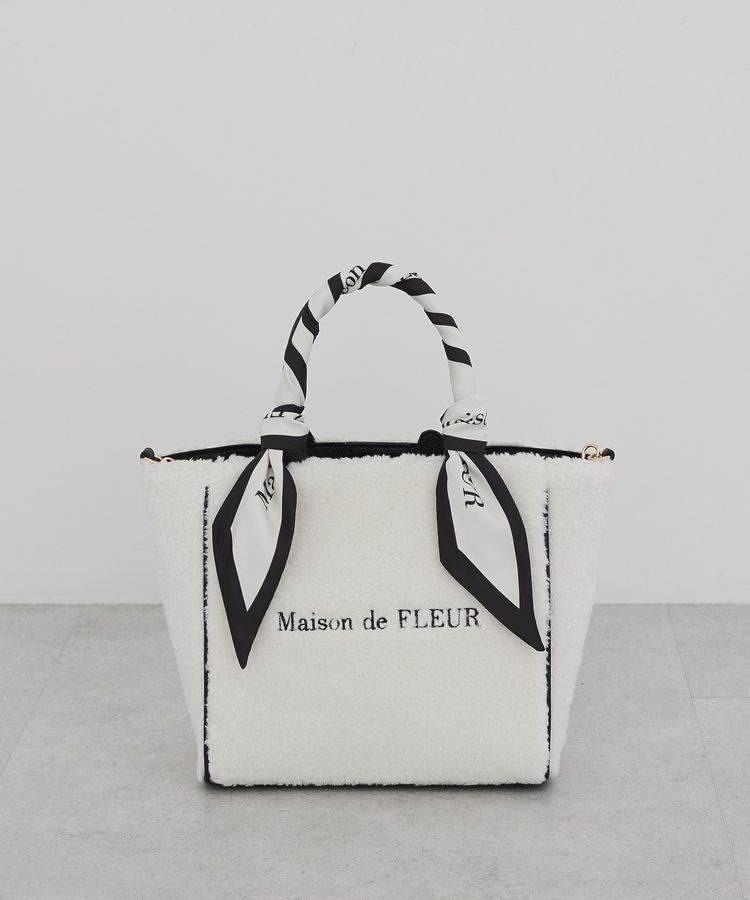 スカーフ付きボア2WayMトートバッグ/Maison de FLEUR（メゾン ド