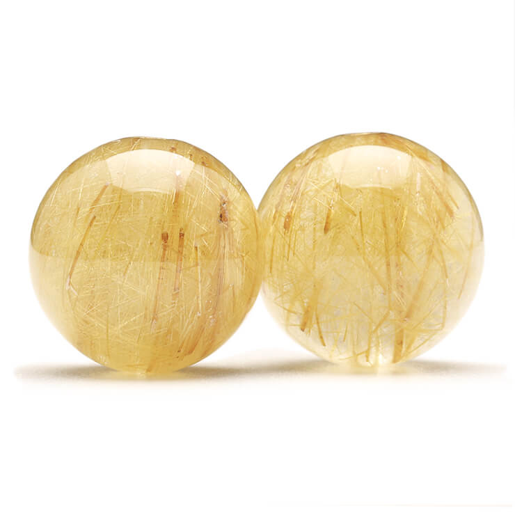 粒売り/バラ売り】ゴールドルチルクォーツ 12mm｜天然石