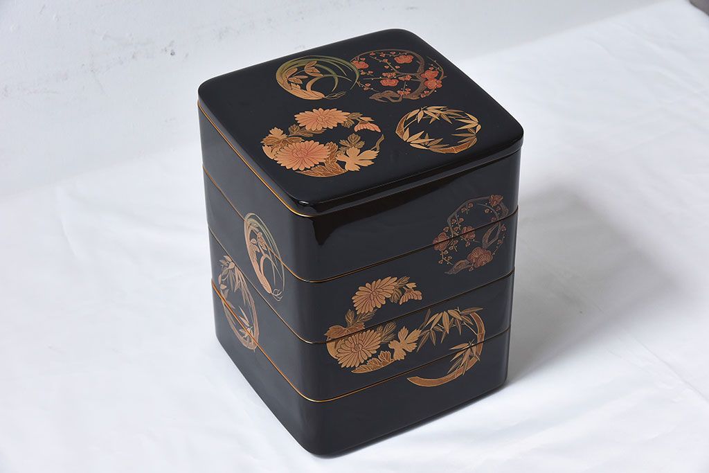 公式】アンティーク家具ラフジュ工房商品詳細ページ輪島塗 花丸蒔絵