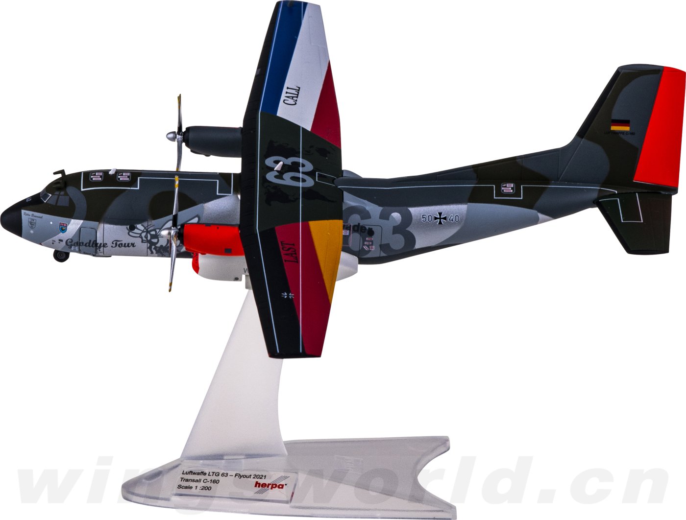 571562 Luftwaffe 德国联邦国防军空军Transall C-160 50+40 Herpa 1