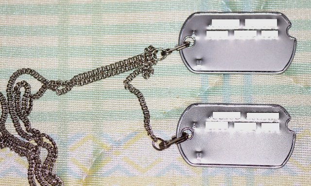 先祖は水呑み百姓。今も貧乏人！！:複製 WW2米軍 ドッグタグ（認識票