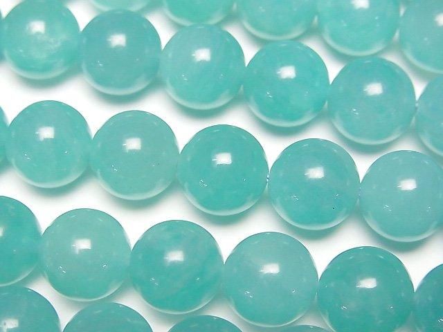ウイグル産アマゾナイトシリカ ラウンド10mm 半連/1連｜天然石ビーズの
