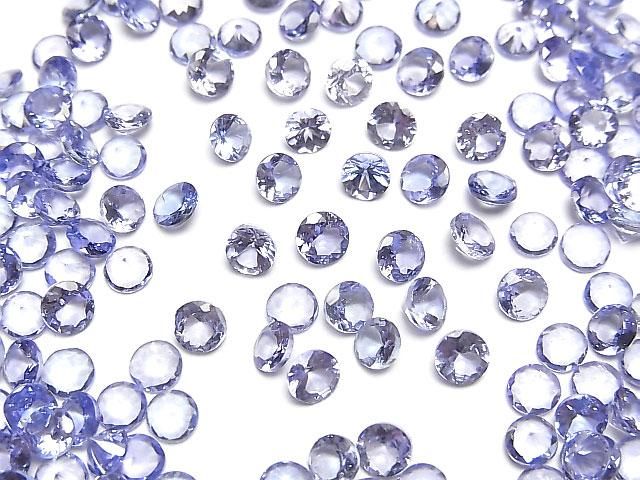 タンザナイト ルース ラウンドファセットカット4×4mm 3粒｜天然石