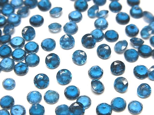 インディゴブルーカイヤナイト ルース ラウンドファセットカット4×4mm