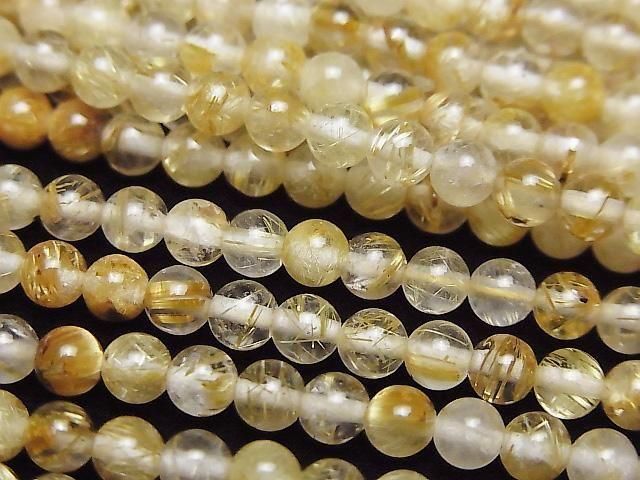 ルチルクォーツ 【和名・針水晶｜産地・ブラジル】 ラウンド4mm