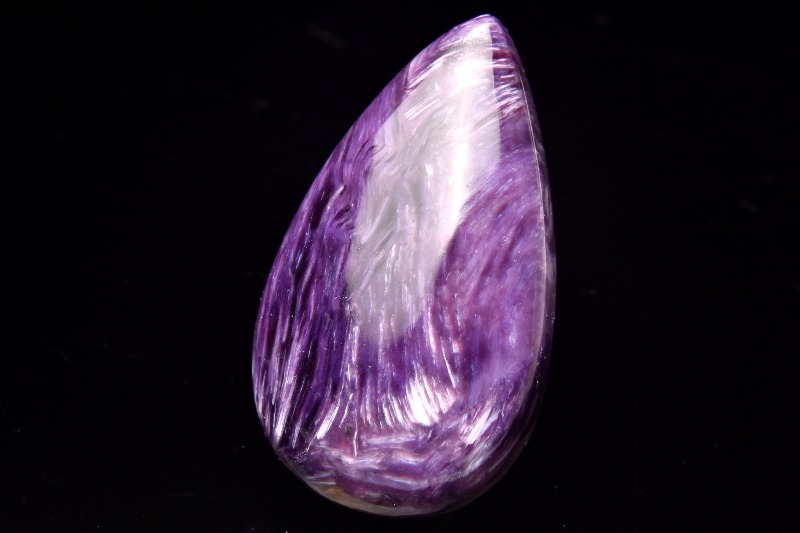 1点物】高発色◇癒やしの石 チャロアイト 39x23mm ドロップ ルース