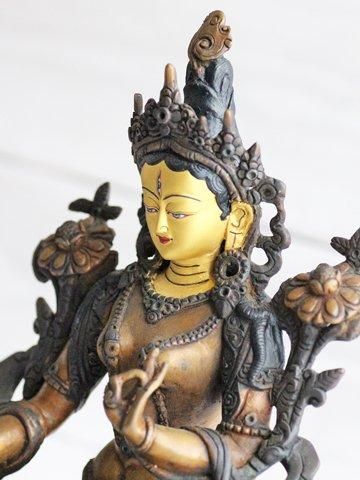白多羅菩薩（ホワイトターラー）の仏像（真鍮・銅）｜彩雲