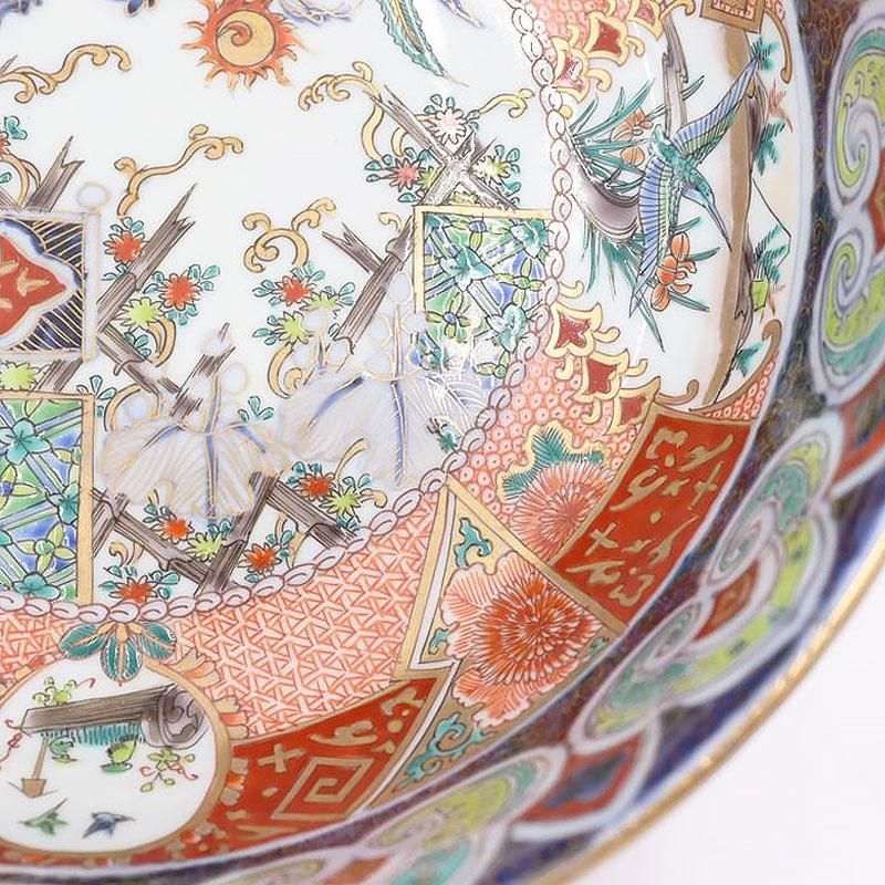 23-545 古伊万里色絵金彩 海鵜紋様深鉢 23-545 古伊万里色絵