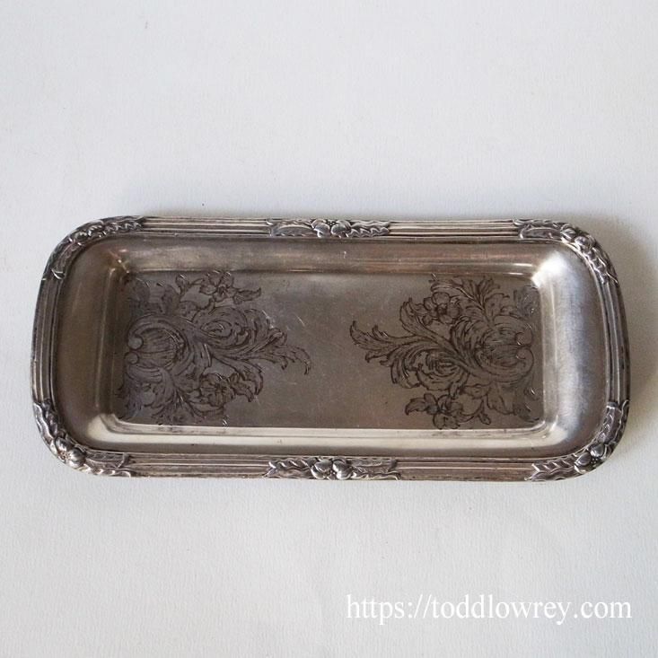 銀色の矩形は実用的 /Antique Old Sheffield Plate Candle Snuffer