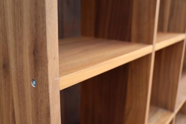 人気の無印良品(MUJI)のウォールナット材 5段・3列スタッキング