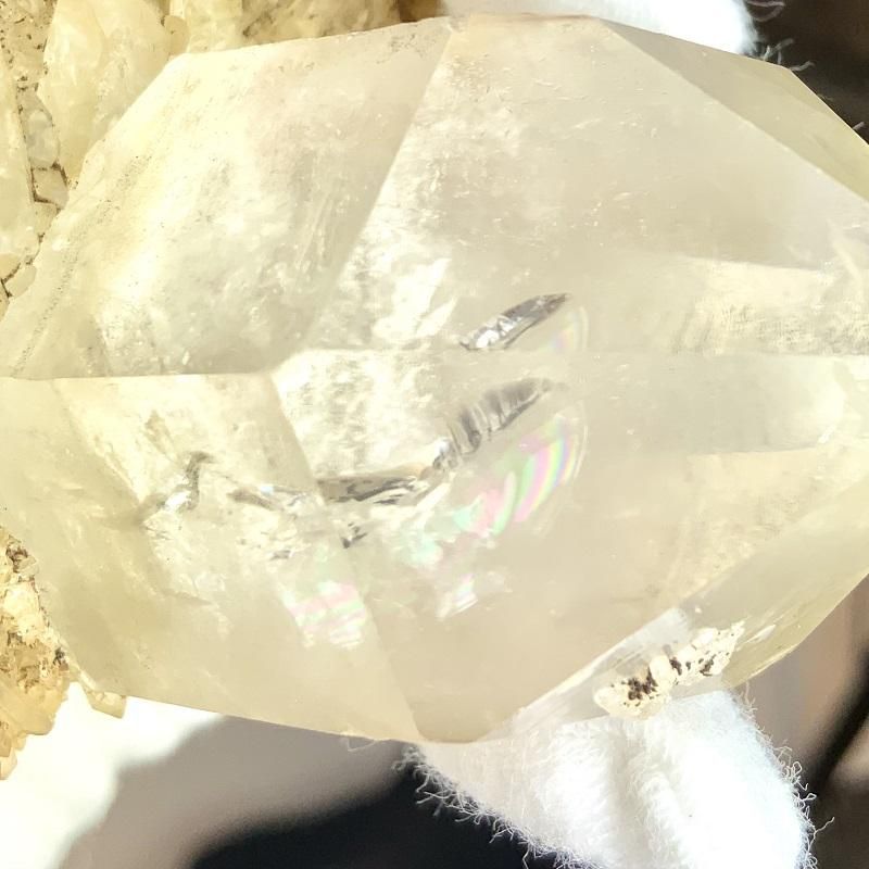 水晶ダブルポイント 母岩付き 】 レインボー クォーツ quartz 限定品