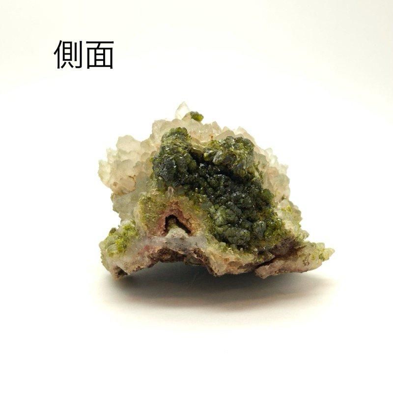 グリーンエピドート/水晶クラスター 】 緑簾石 epidote 緑色 ピスタ