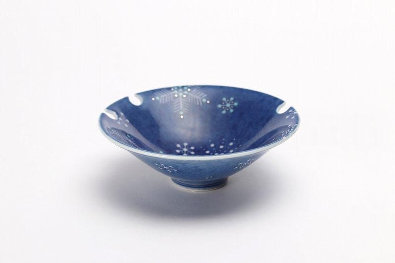十四代今右衛門作 吹墨墨はじき雪文盃