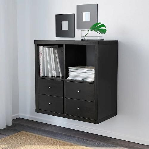 IKEA イケア シェルフユニット ブラックブラウン 黒 茶 77x77cm
