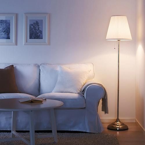 IKEA イケア フロアランプ ニッケルメッキ ホワイト 白 70163866
