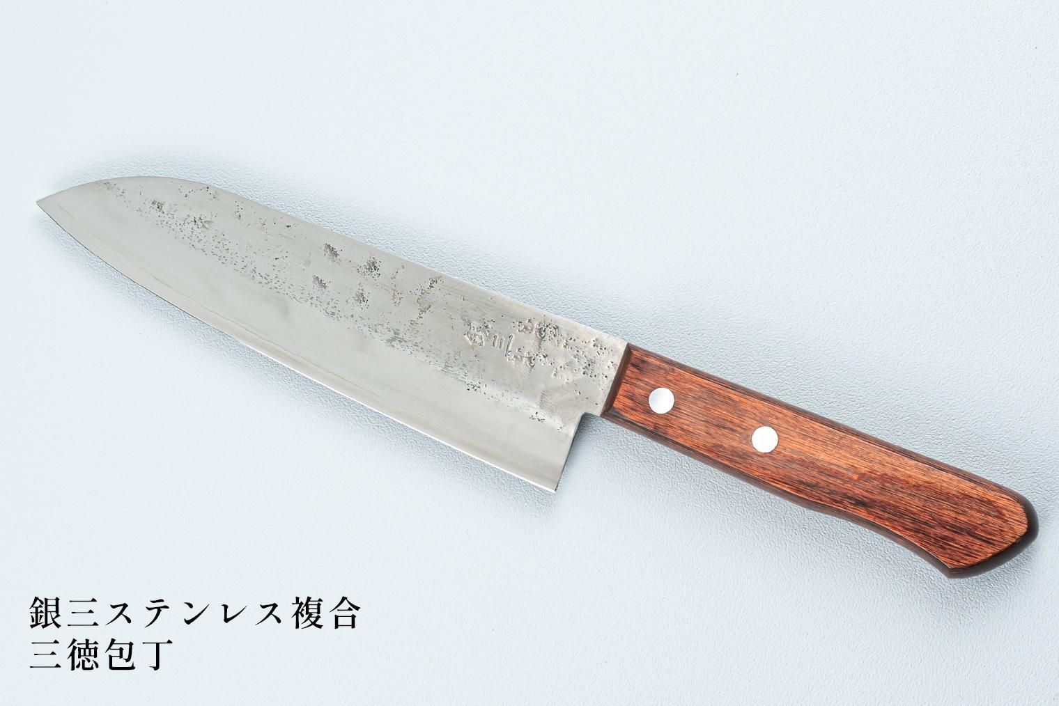 九佐吉 銀三 三徳包丁165梨地 - 九佐吉 KYUSAKICHI｜吉田刃物公式