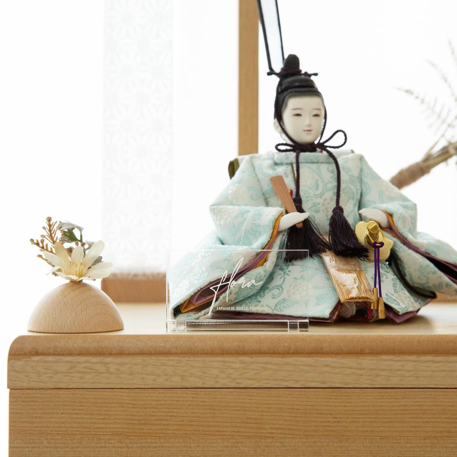 雛人形 京十一番(三五) 西陣織正絹錦 白木収納台 小倉草園