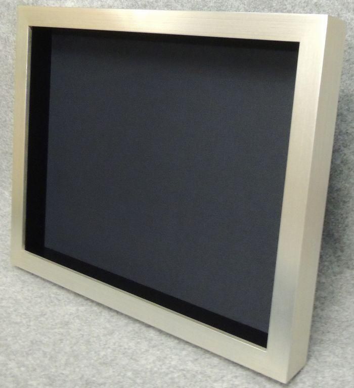 角箱 銀 S0号 180×180mm 油彩額縁 木製フレーム 表面保護：アクリル