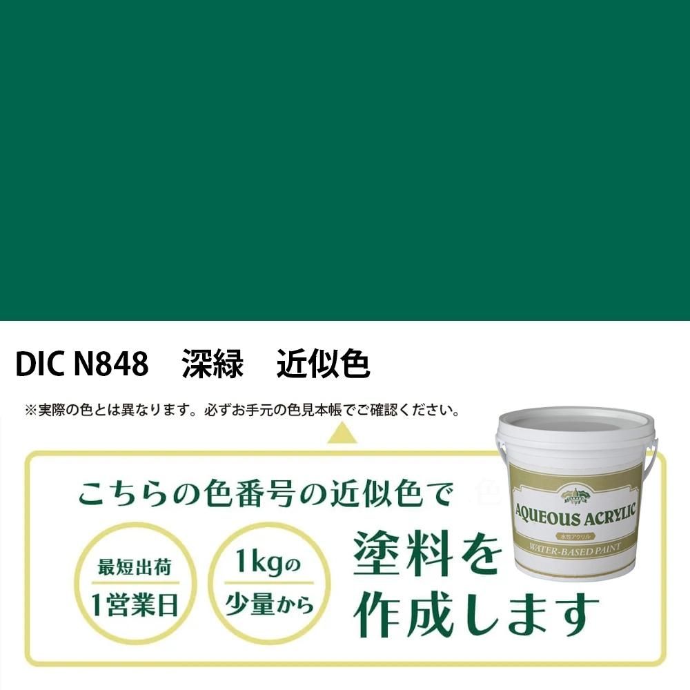 塗料作成 DIC 日本の伝統色 N848 深緑 近似色 - PANTONEやDICをもとに