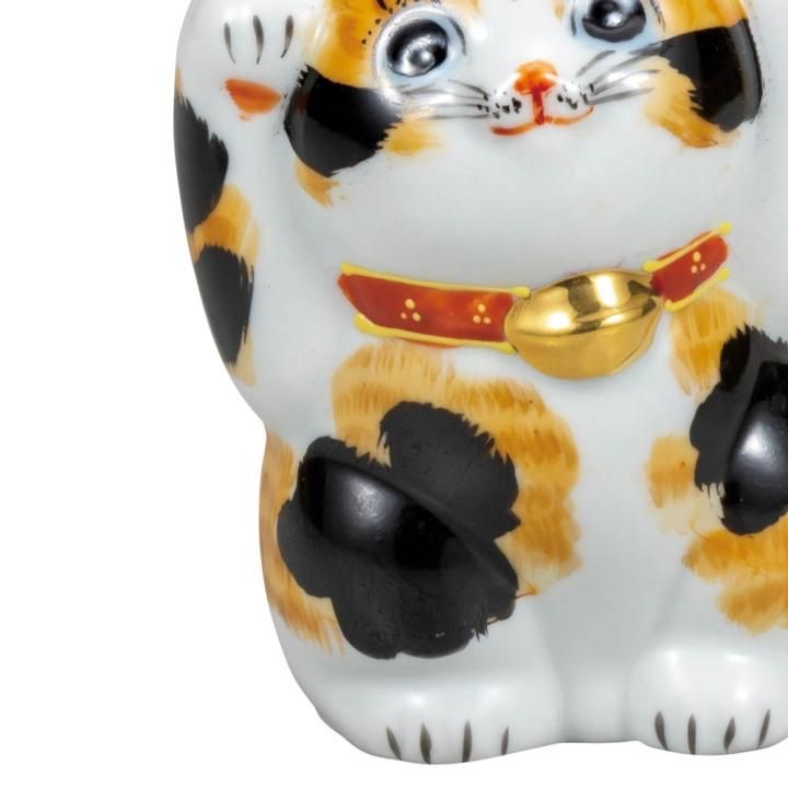 4号両手上げ招猫 毛長三毛