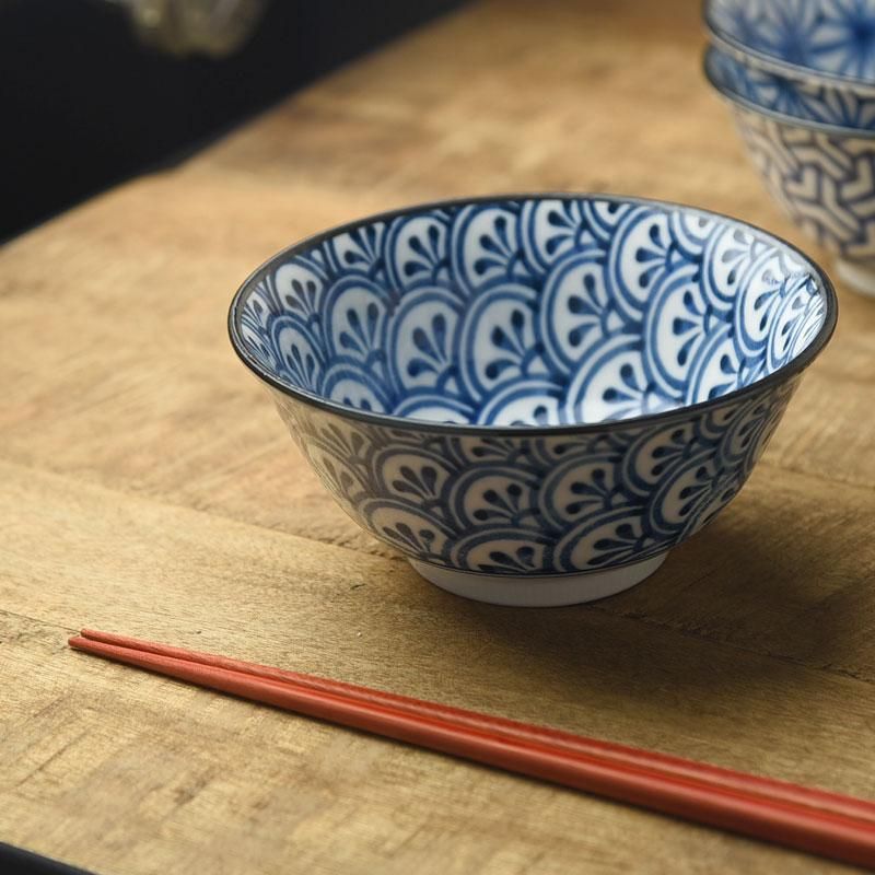 和ごころ 15cm多様丼ぶり 青海波 日本の伝統模様[定番] - 業務用食器