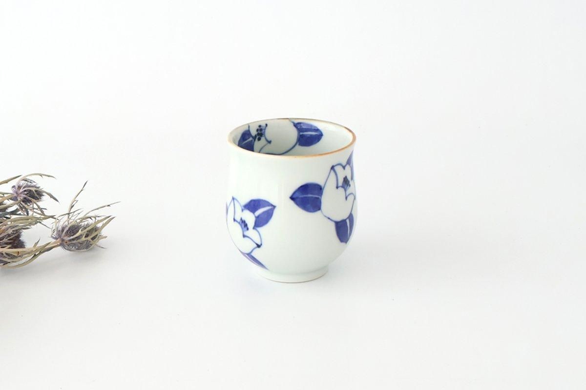 湯呑｜椿花紋｜青｜磁器｜染付｜伊万里焼｜有田焼｜和食器通販｜うちる