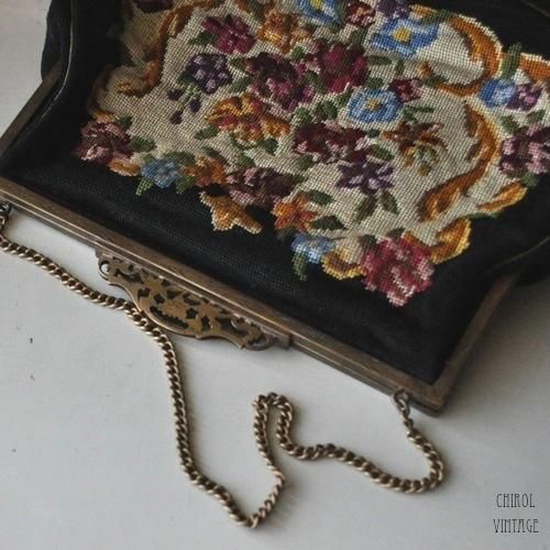 オーストリア プチポワン刺繍ミニバッグ - CHIROL VINTAGE