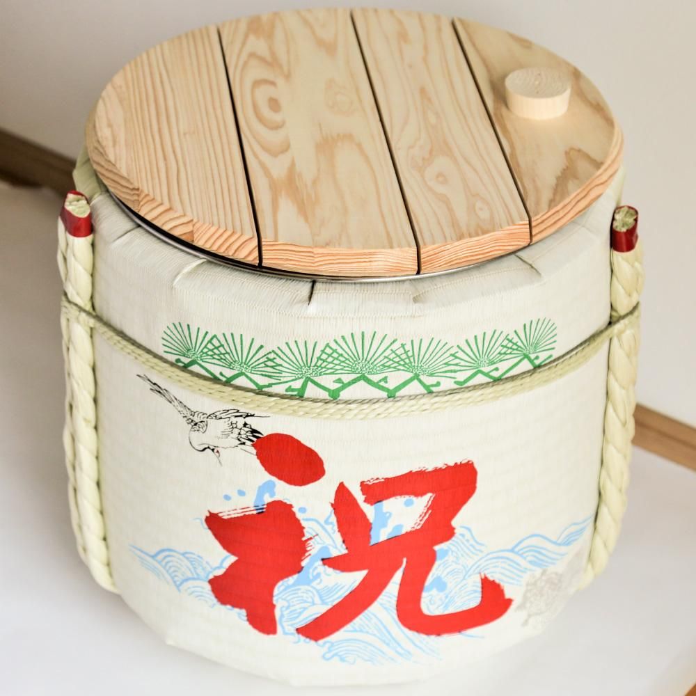 お手軽鏡開き祝樽4斗(空樽) 寿・花柄 - 樽酒・鏡開きのレンタルと通販