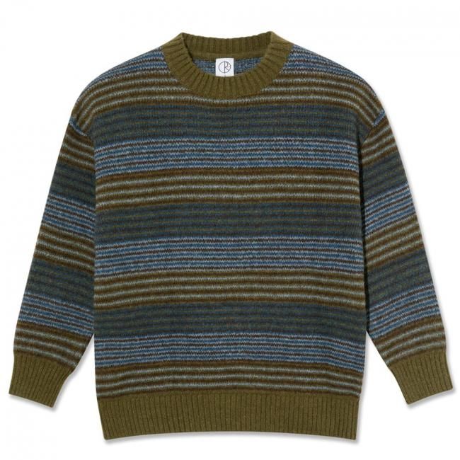 POLAR GEORGE SWEATER / BLUE GREEN STRIPE (ポーラー ニット/セーター