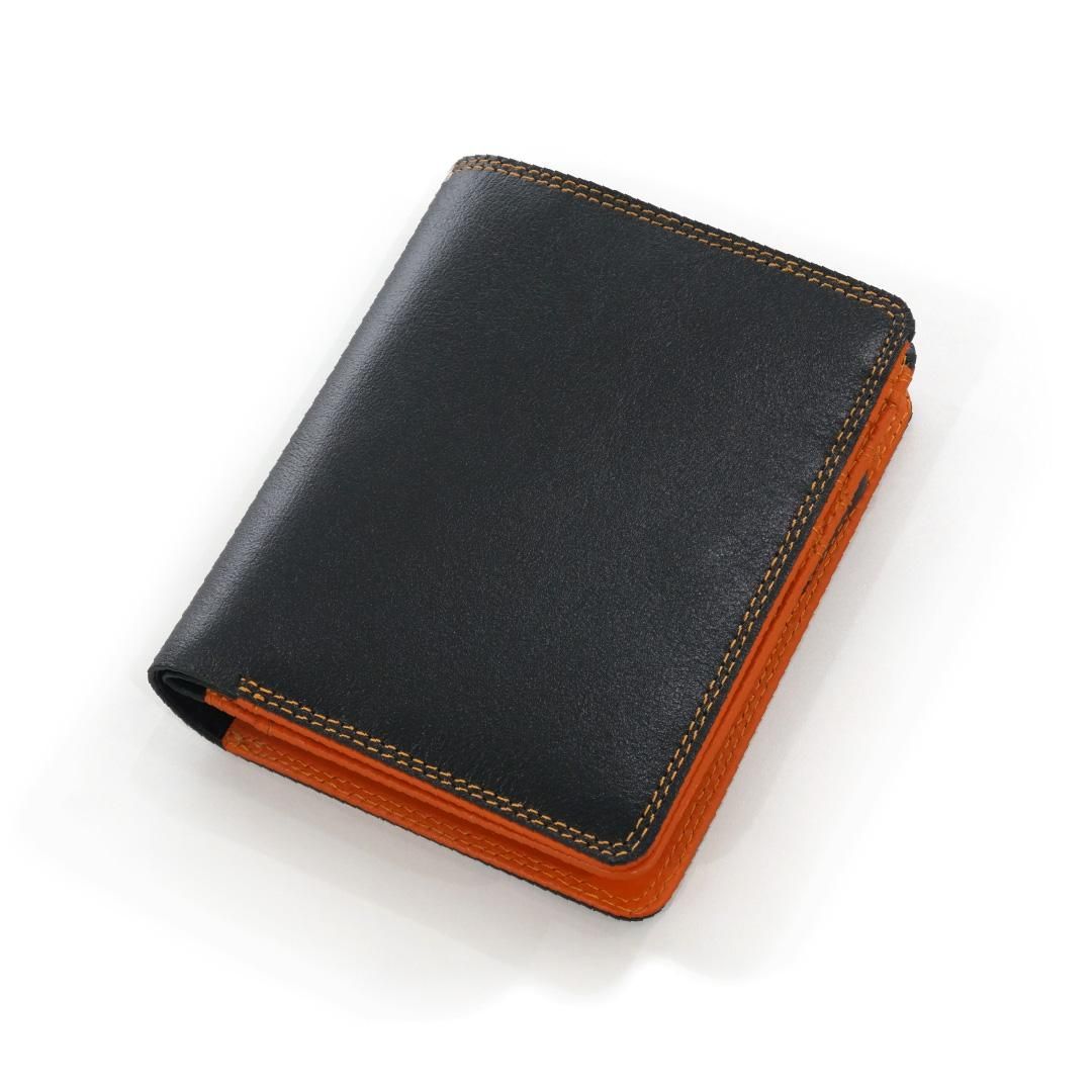 公式】mywalit マイワリット MY1366-151 2つ折財布/ブラック・オレンジ