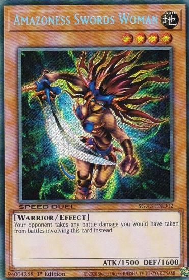 遊戯王 SGX3-END02 アマゾネスの剣士 Amazoness Swords Woman (英語版