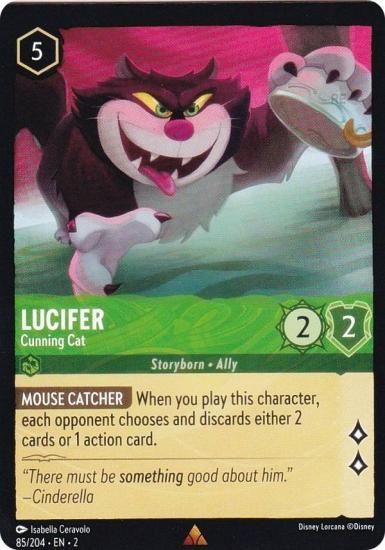 ディズニー ロルカナ 85/204・EN・2 Lucifer - Cunning Cat (R レア