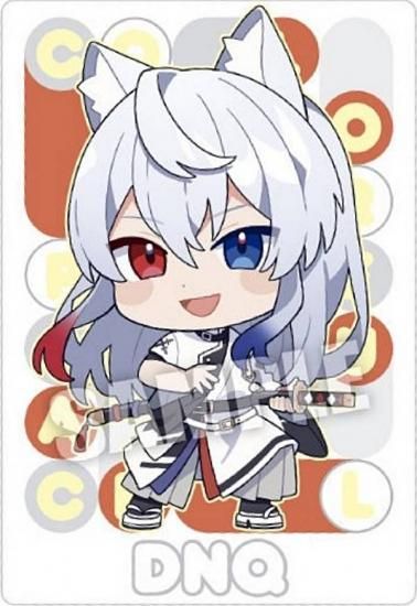 No.17 どぬく (デフォルメイラストカード)】カラフルピーチ ウエハース