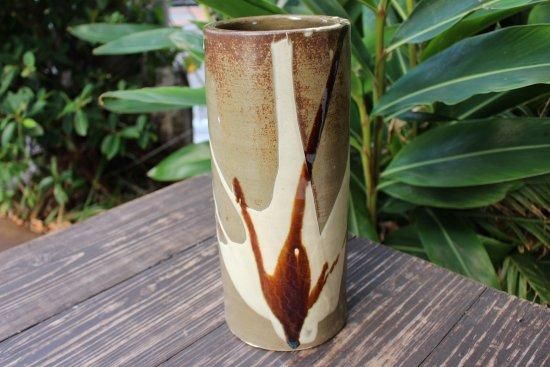 信楽焼傘立て 茶ツートン 高さ47cm 信楽焼傘立て 茶ツートン 高さ