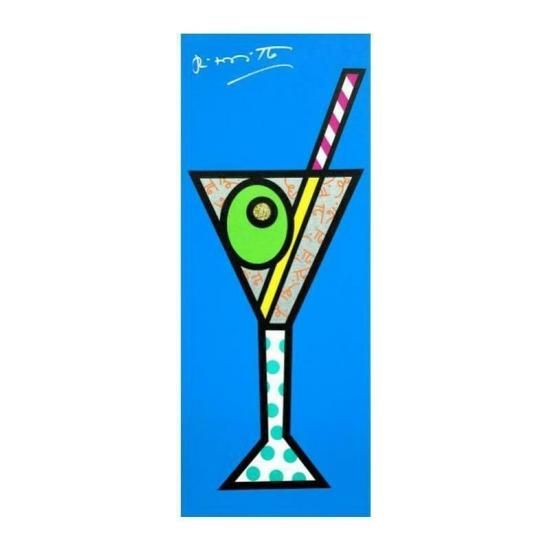 ロメロ・ブリット 『Blue Martini』 限定版ミクスドメディア 直筆