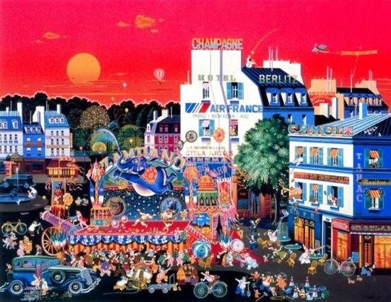 ヒロ・ヤマガタ 『Circus in the Square』 シルクスクリーン 直筆