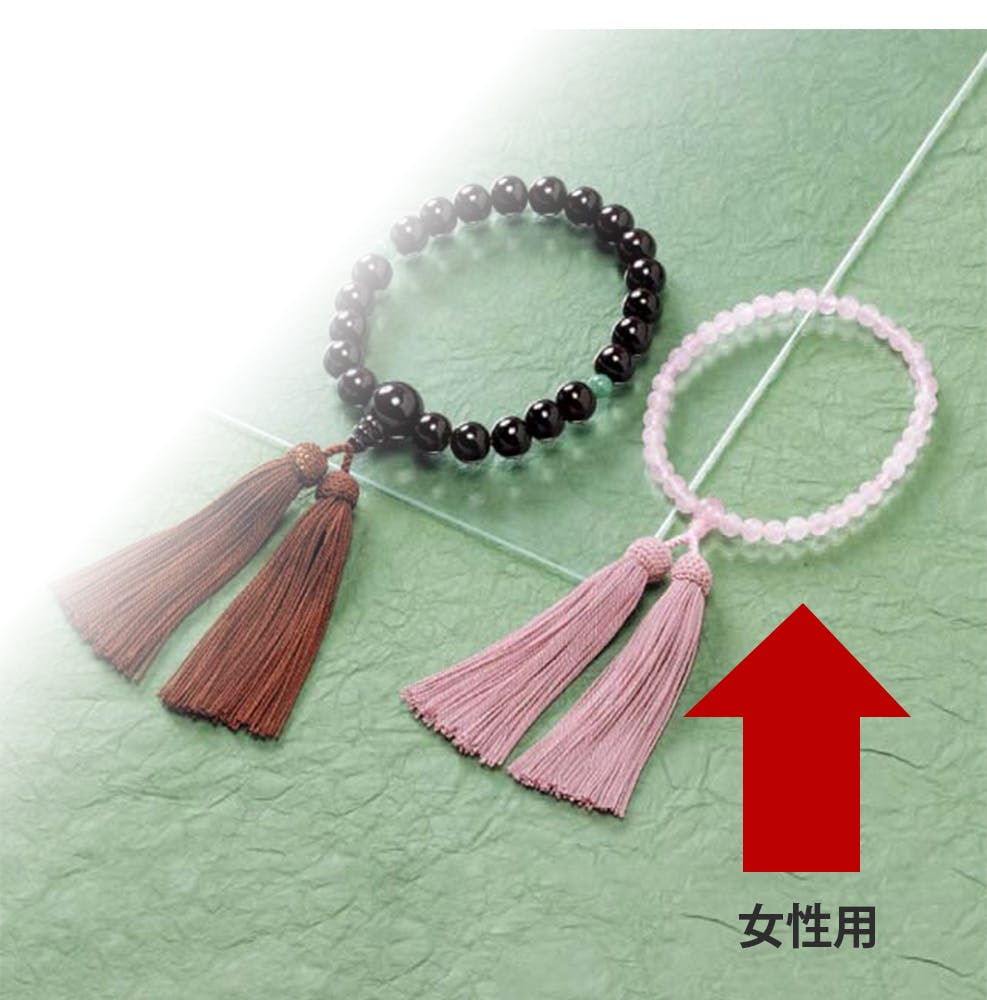 紫檀念珠・紅水晶念珠 【女性用】【紅水晶】 【送料込み