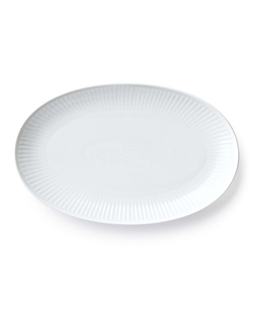 ホワイトフルーテッド オーバルディッシュ23cm | ROYAL COPENHAGEN