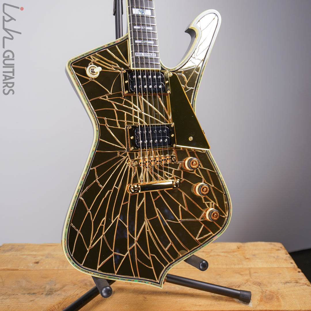Ibanez Paul Stanley Signature PS4CM Gold Cracked Mirror Guitar