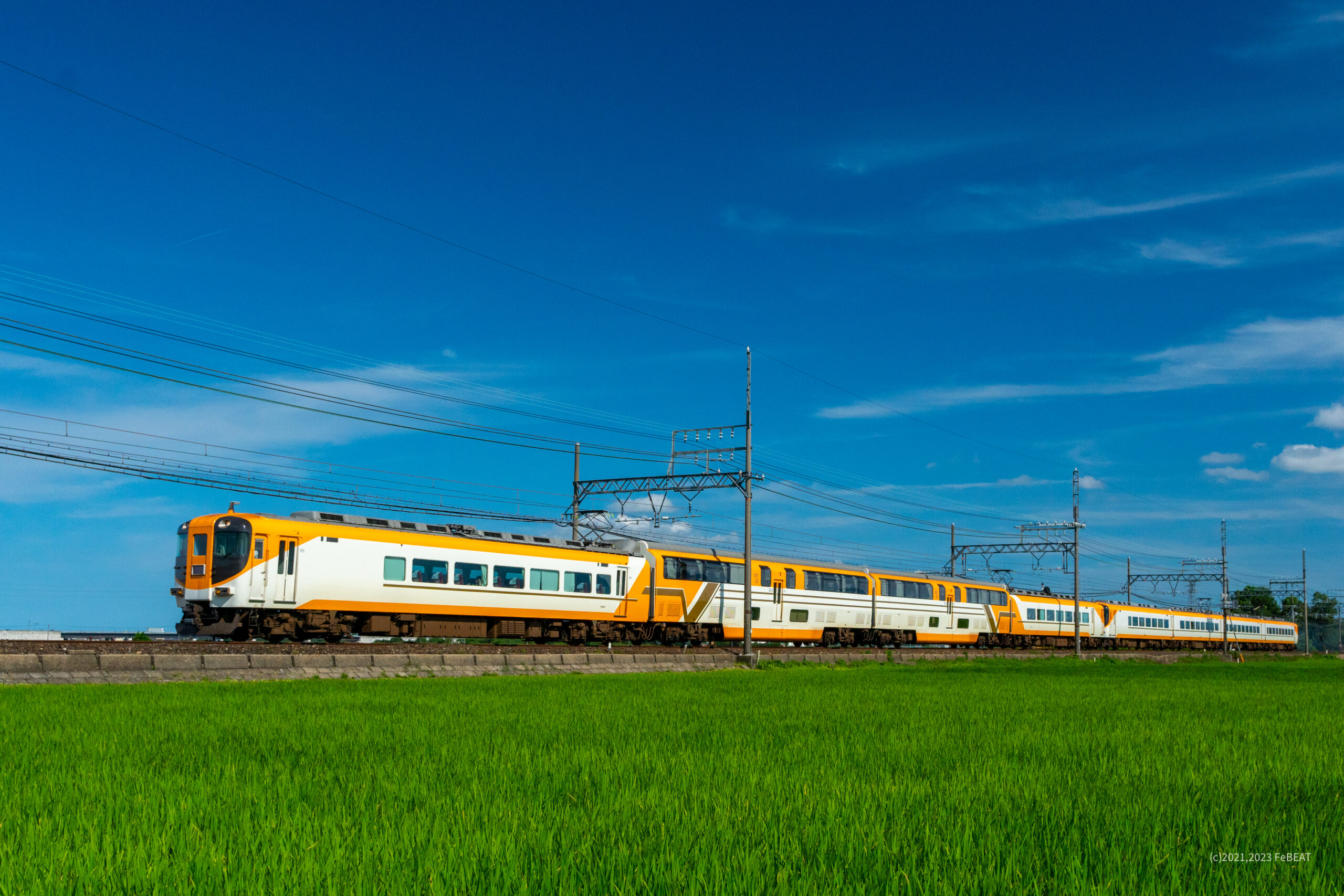 近鉄名古屋線 夏の風景 – 田園の夏 〜青空〜 | いろどりの鉄道風景