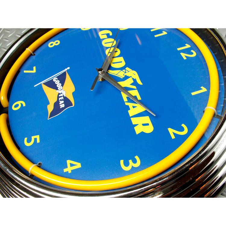 グッドイヤー（GOODYEAR） 壁掛け 時計 ネオンクロック 直径38×厚さ6cm