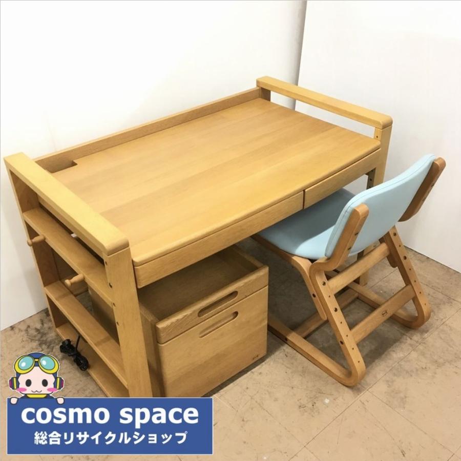 浜本工芸 中古 学習机3点セット 8000デスクユニット+DSC-4104Bチェア+