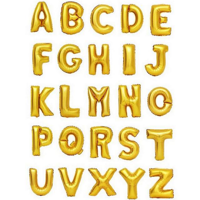 アルファベット バルーン ゴールド 風船 イニシャル 35cm 文字 誕生日