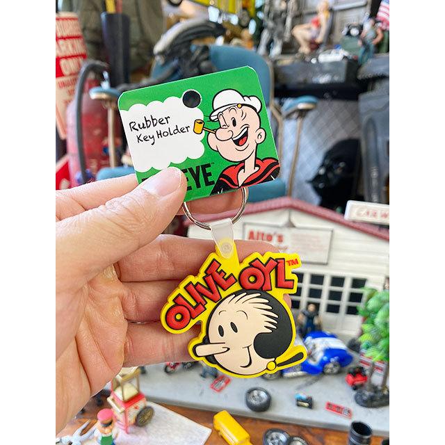 ポパイ オフィシャルラバーキーホルダー （オリーブ・オイル