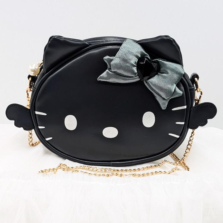 ハローキティ フェイスチェーンショルダーバッグ ブラック HELLO KITTY