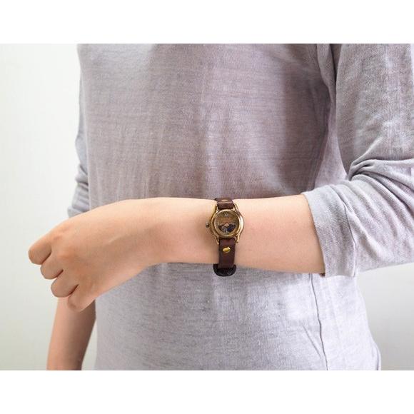 手作り腕時計 ハンドメイド 渡辺工房 レディースブラス シルバー数字