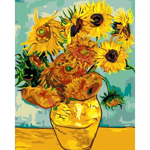 油絵 絵画 壁掛け 父の日 塗り絵 セット インテリア 美術品 ひまわり