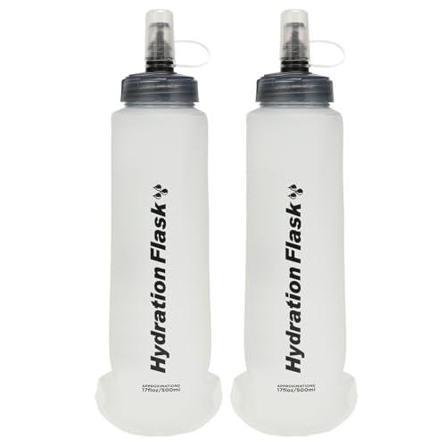 Azarxis ソフトフラスク ランニング ボトル 水筒 500ml 折りたたみ