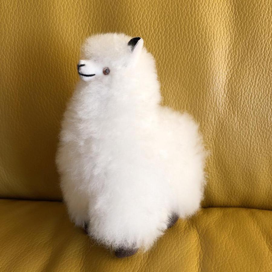 アルパカぬいぐるみ リアル ふわふわ 顔がかわいい 白ホワイト17cm