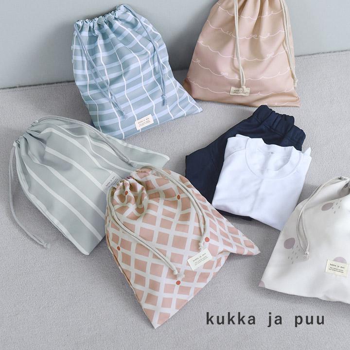 kukka ja puu（クッカヤプー） オリジナル柄 巾着袋 大 体操着袋 入園